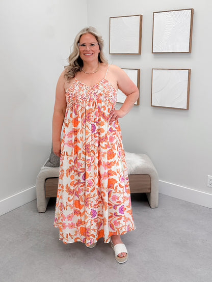 Melrose Dress in Pink Multi