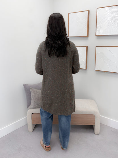 Speckled Cardigan in Olive