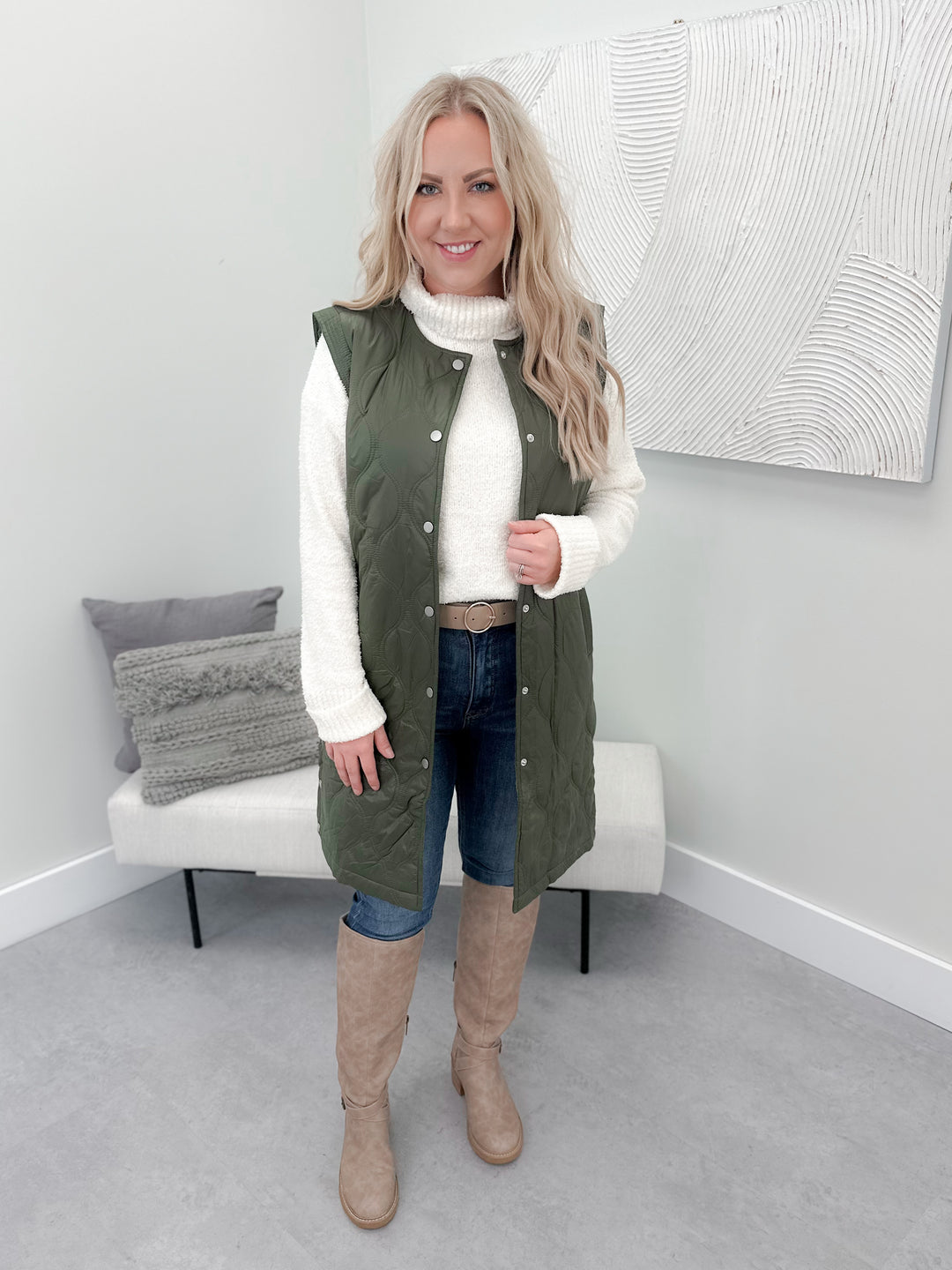 Jovie Vest in Olive