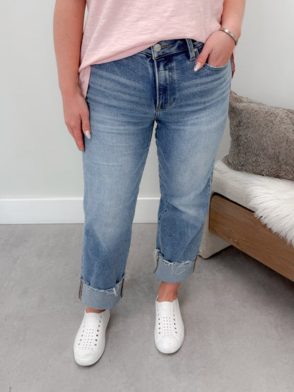 Cara High Rise Cuffed Jean by Risen