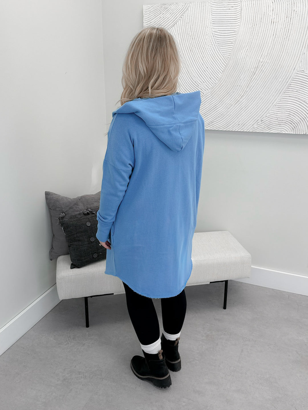 Hopeful Hooded Cardigan in Blue