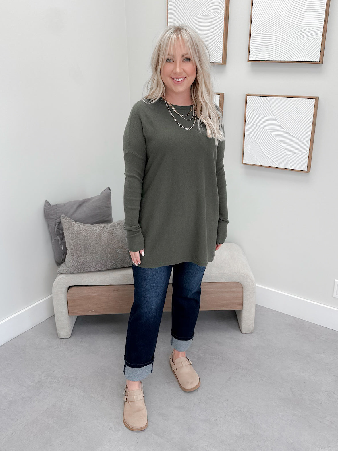 404 Sweater in Olive by Twenty Nine the Label