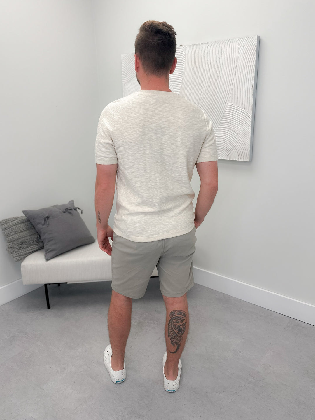 Quill Knit Mens Tee in Wheat