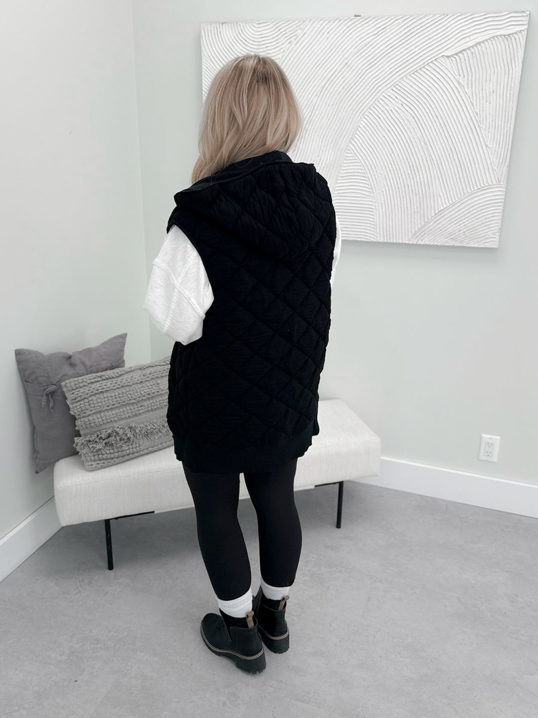Marley Quilted Vest in Black