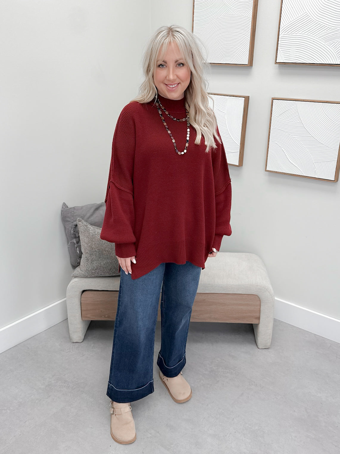 Eliana Sweater in Burgundy