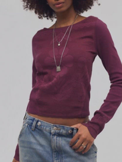 Delilah Long Sleeve Top in Precious Wine by Free People