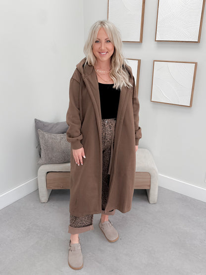 Harmony Hooded Cardigan in Brown