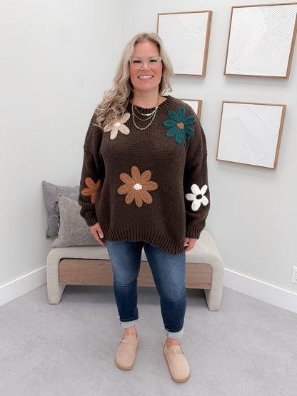 Asters Sweater in Coffee