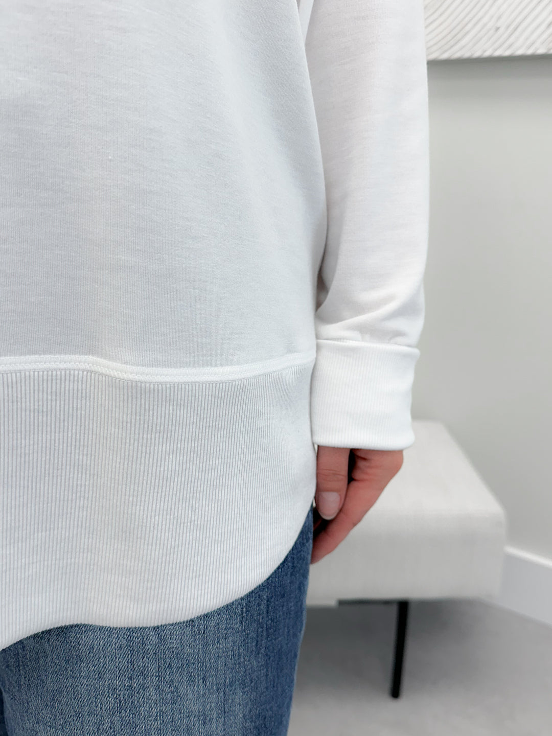 See The Good Long Sleeve in White - L/O Med