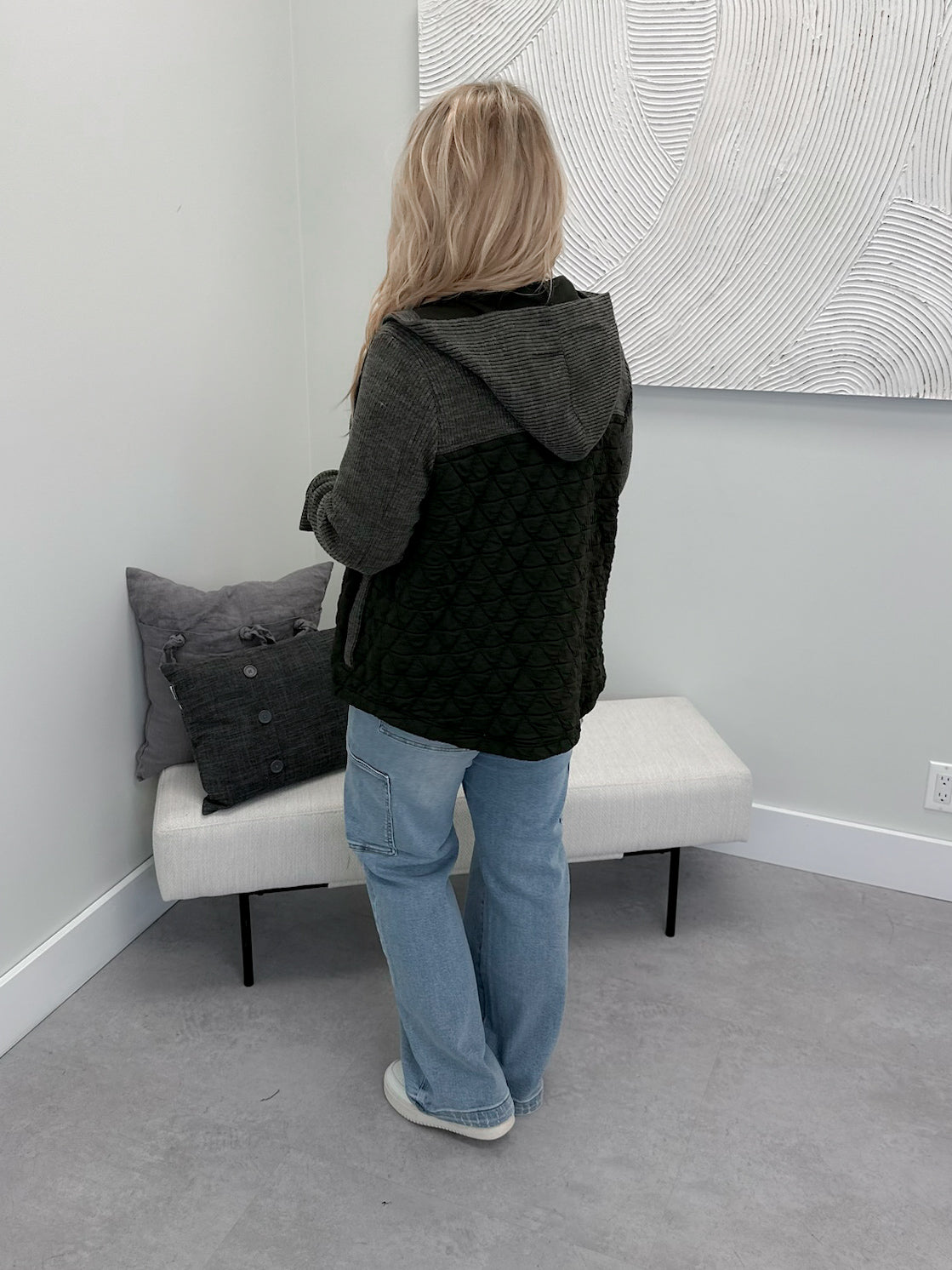 Kane Quilted Shacket in Forest