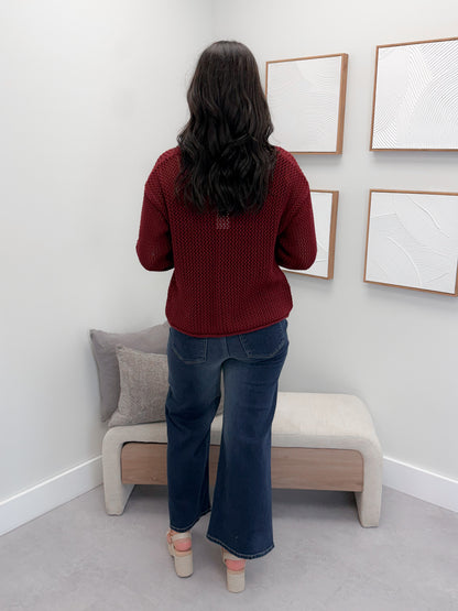 Liza Cardigan in Wine