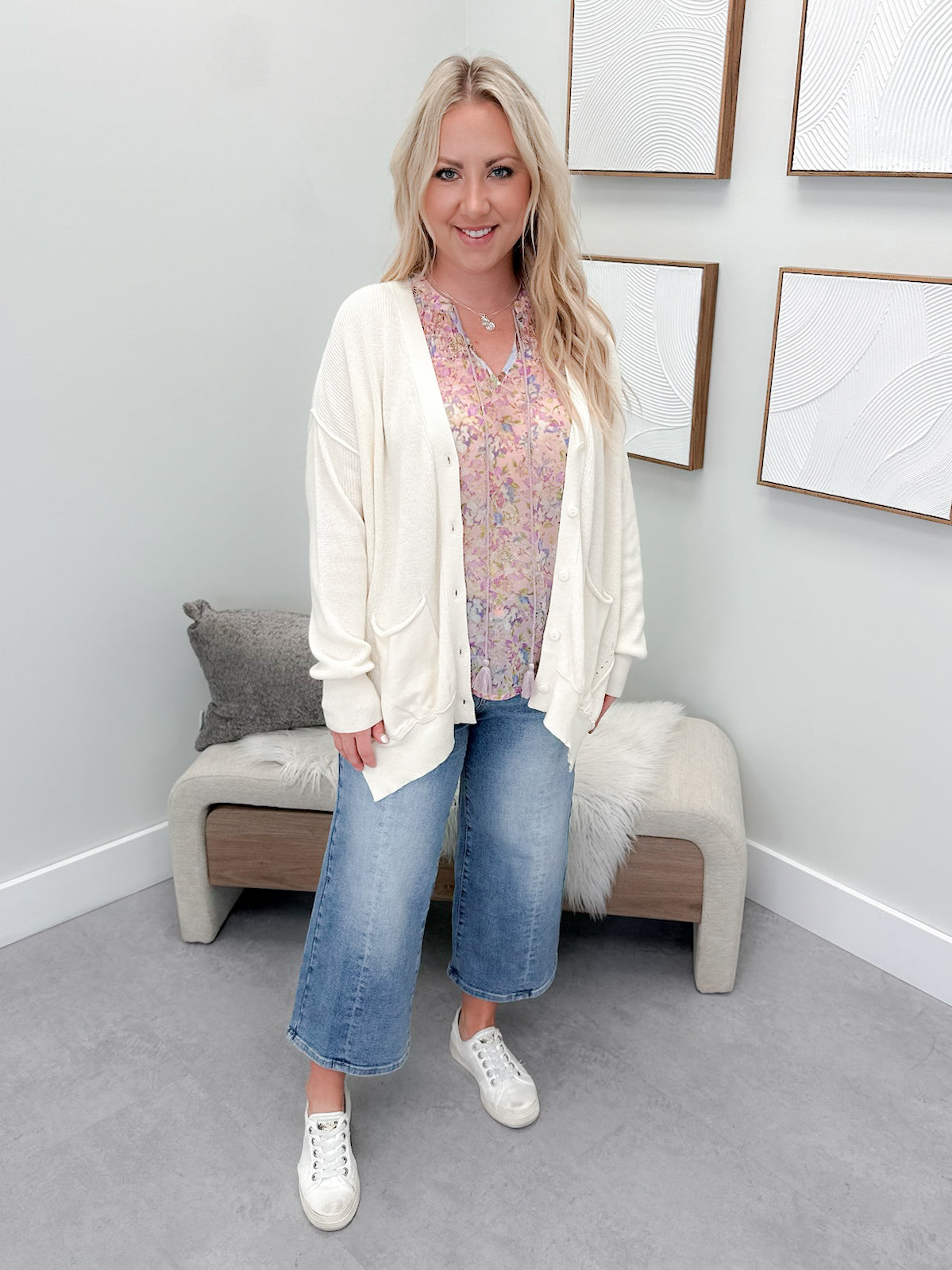 Cybil Cardigan in Vanilla