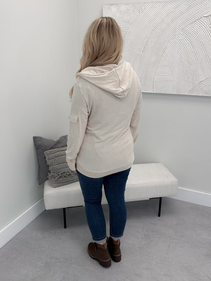 Jovie Half Zip in Oat