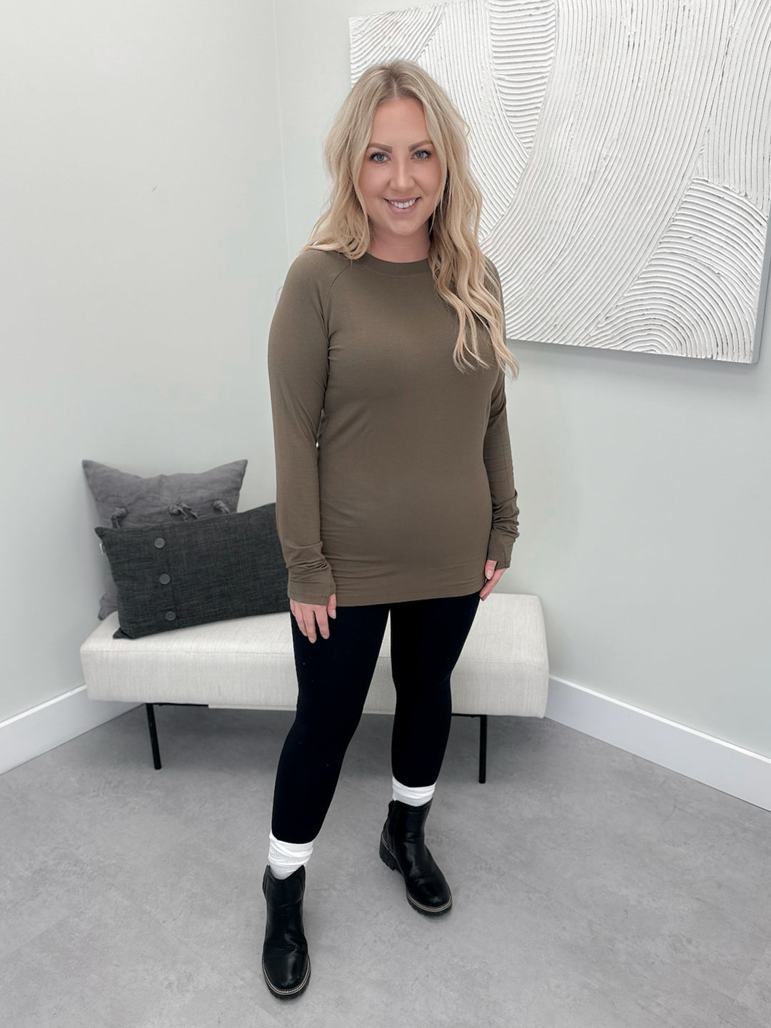 Becky Long Sleeve in Olive
