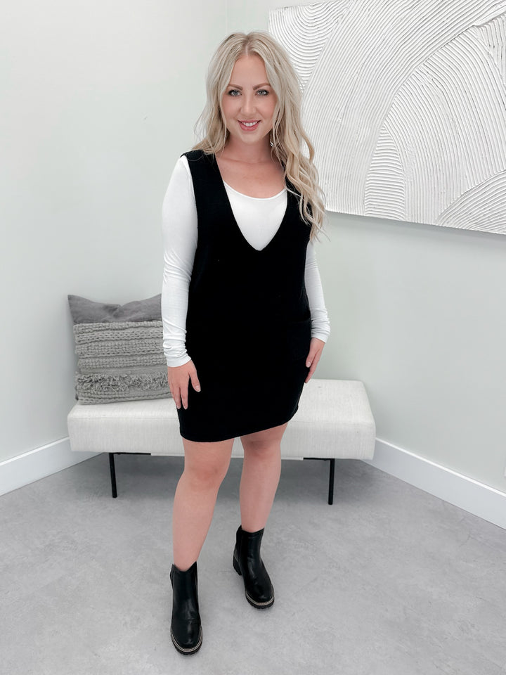 Sandra Sweater Dress in Black