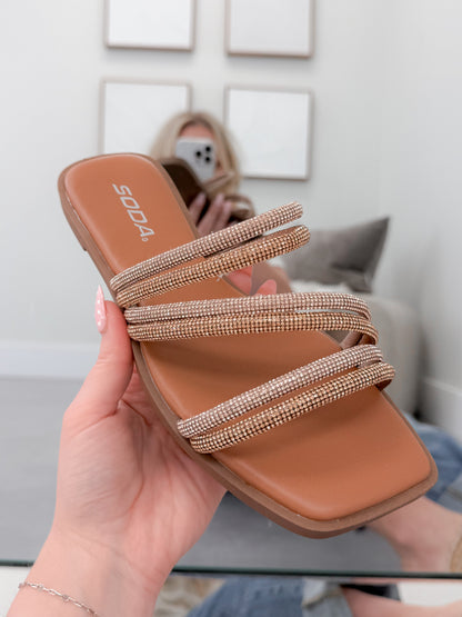 Cambria Sandal in Sparkle Bronze