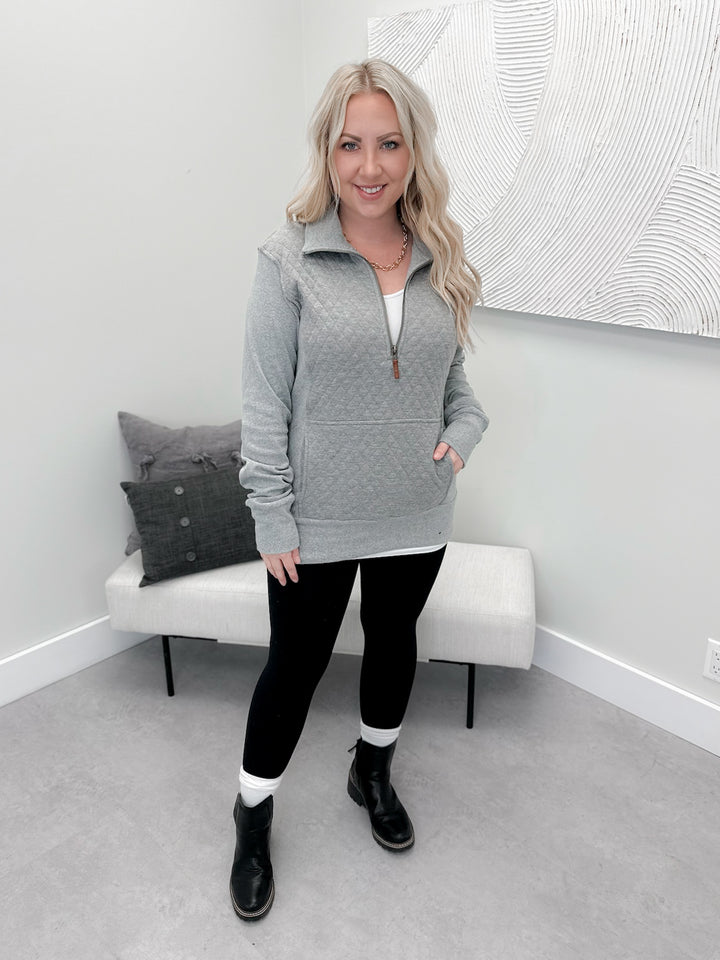 Quilted HalfZip in Charcoal by Ampersand Avenue