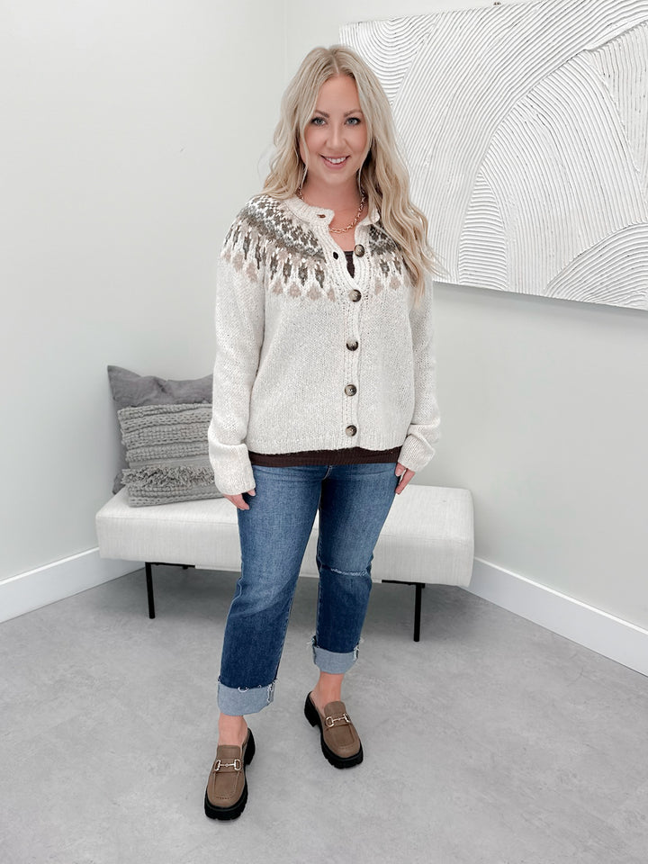 Gatlin Cardigan in Ivory