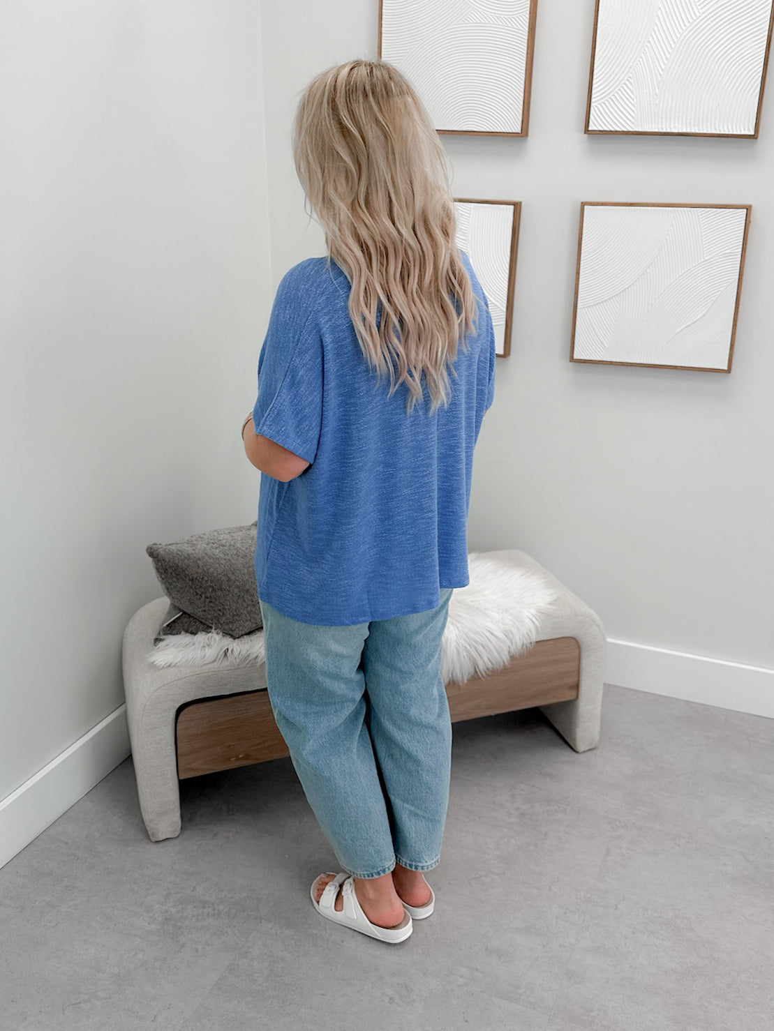 Summer Knit Tee in Blue