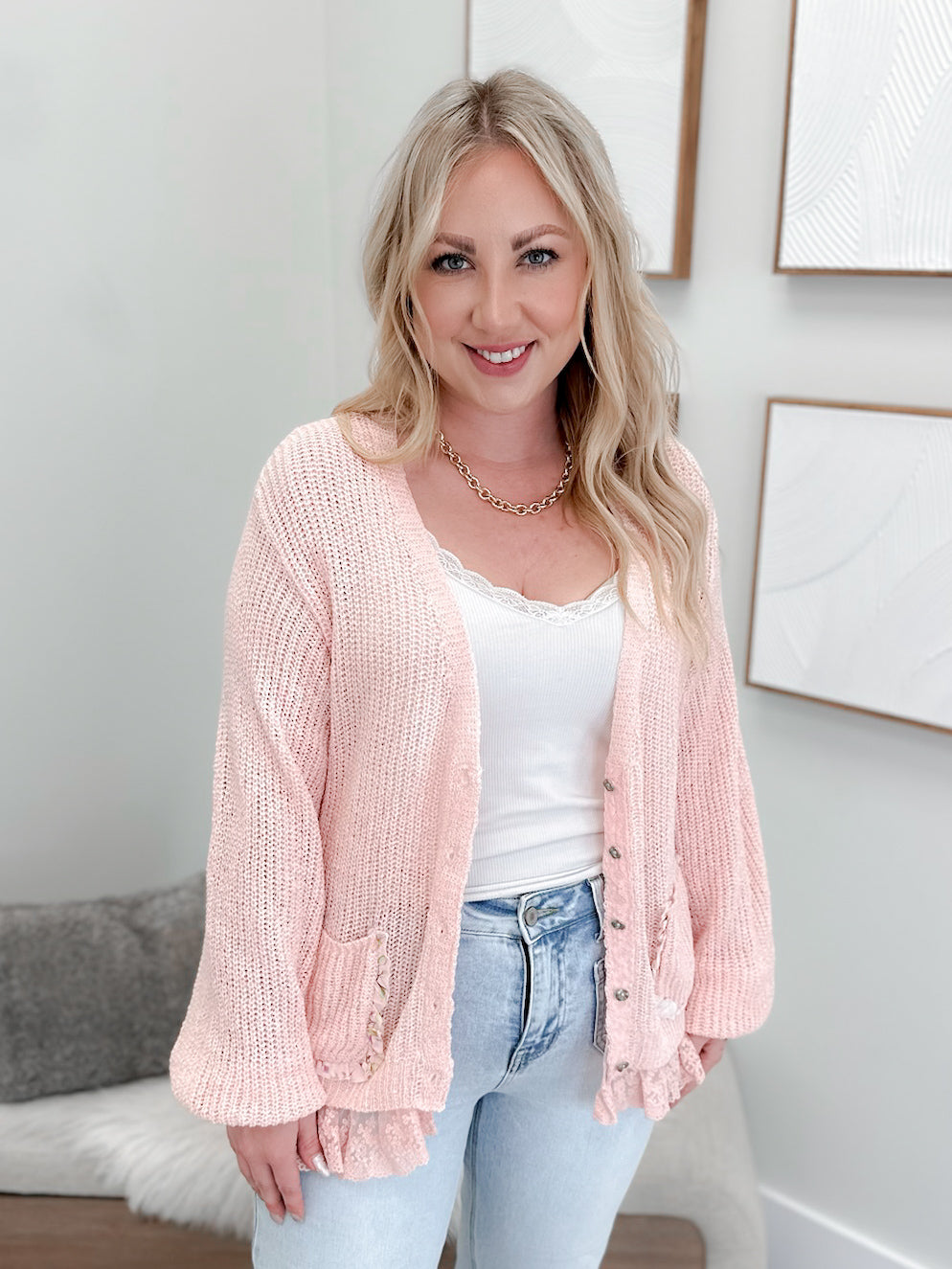 Kori Cardigan in PInk
