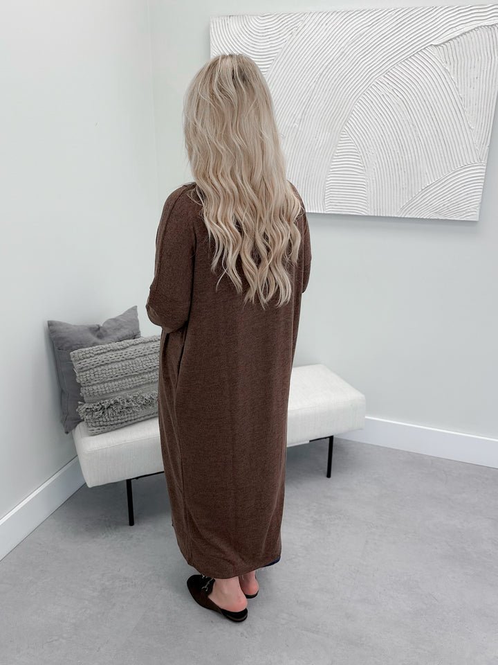 Pepper Longline Duster in Chocolate
