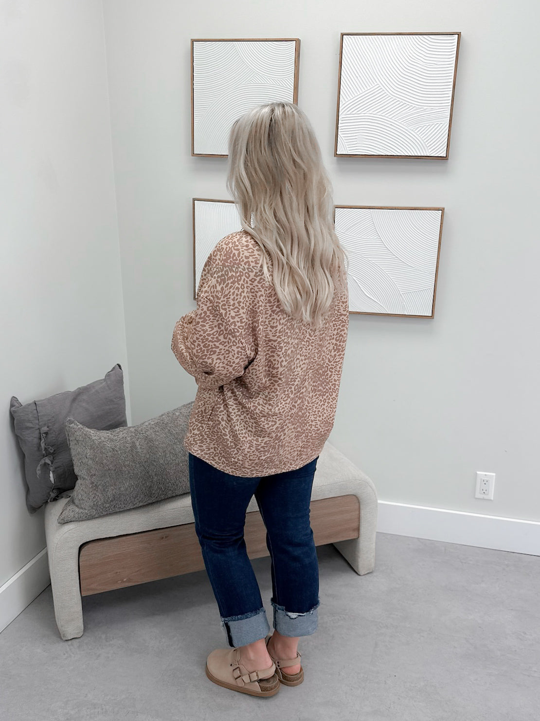 Star of the Show Long Sleeve in Leopard Taupe
