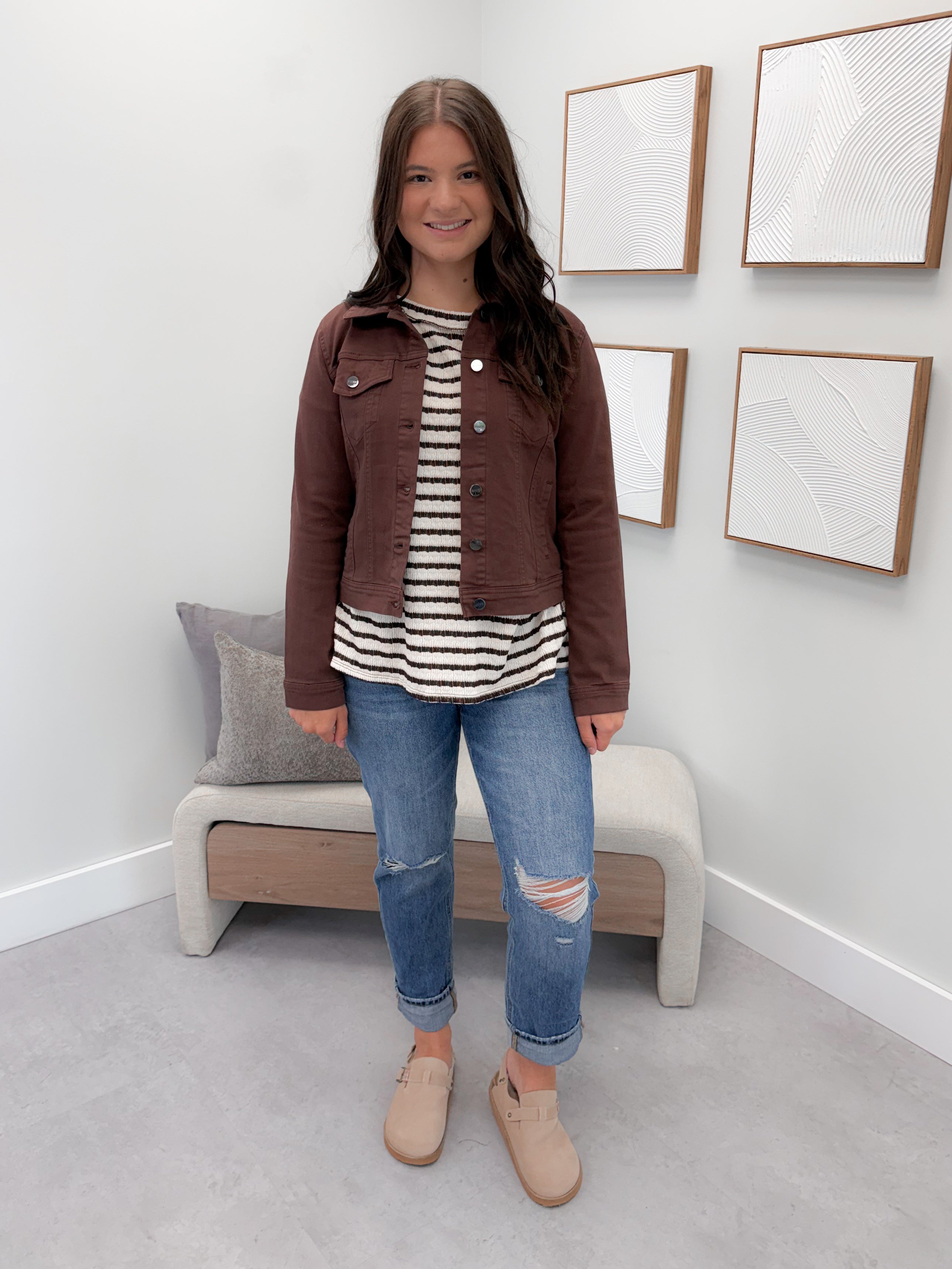 Aurora Denim Jacket in Chocolate