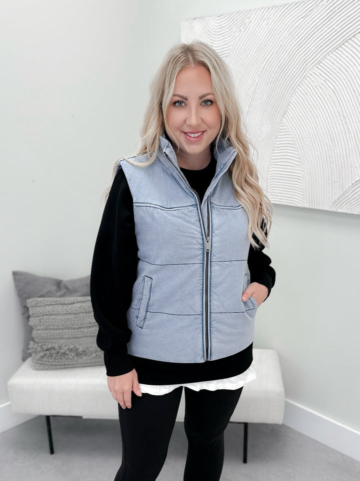 Odette Vest in Denim