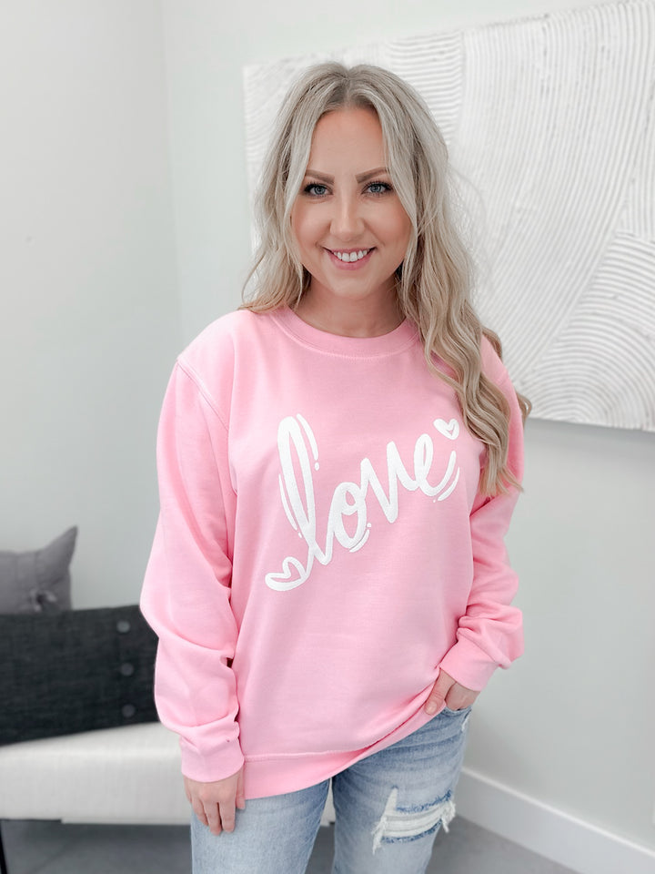 Love Puffed Pullover in Pink by Ash + Antler