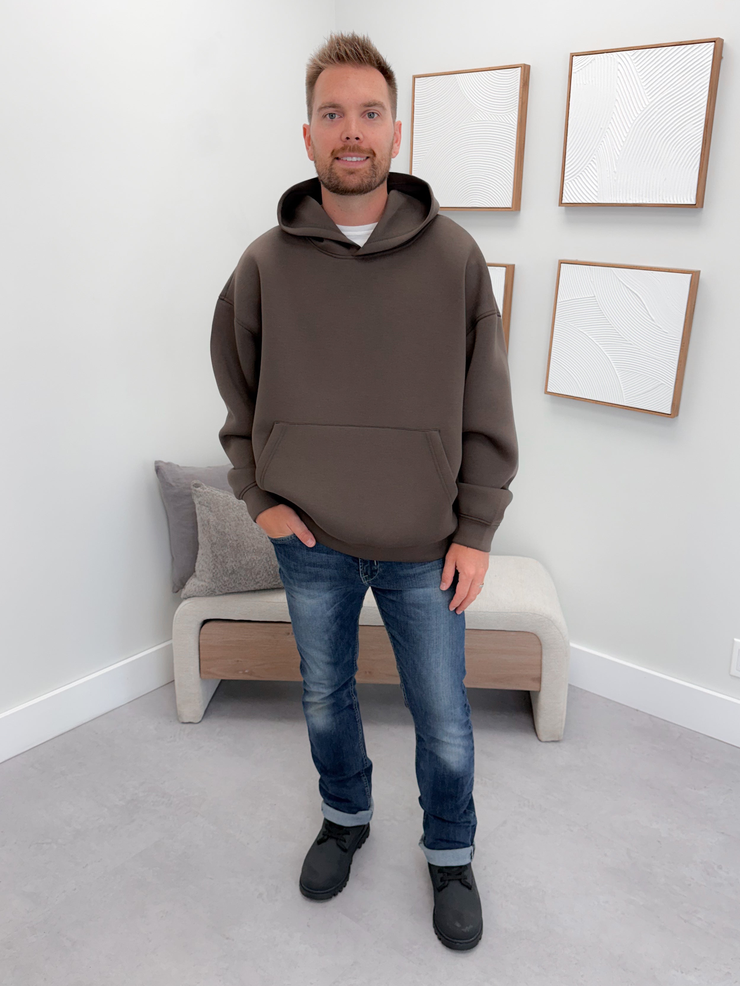 Mens Dunn Hoodie in Coffee