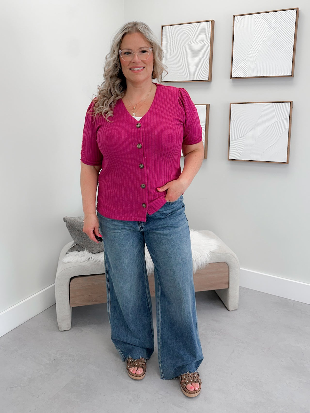 Jordan Top in Berry