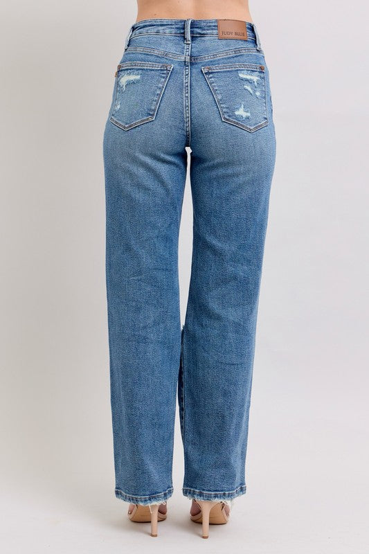 Milo Distressed Straight Leg Jeans by Judy Blue