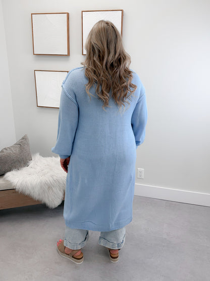 Brielle Long Cardigan in Blue
