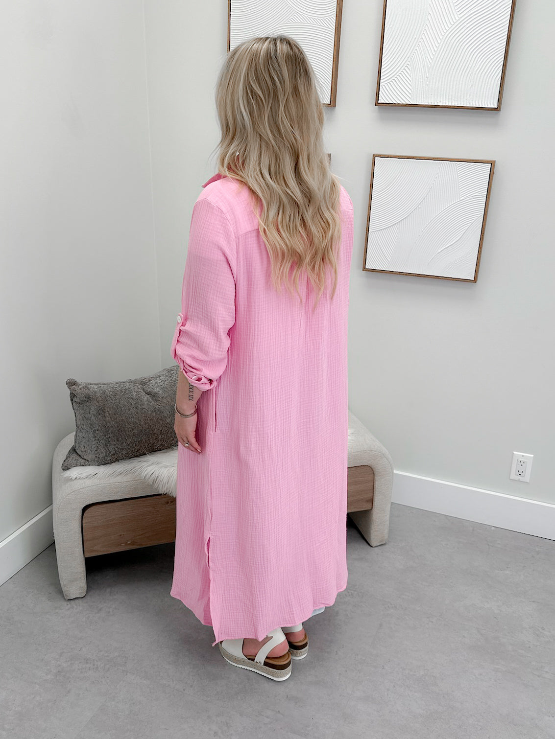 Nykita Gauze Button Maxi in Pink