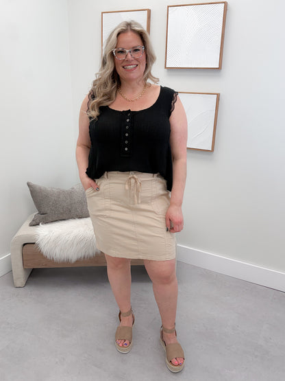 Millie Cargo Skirt in Khaki