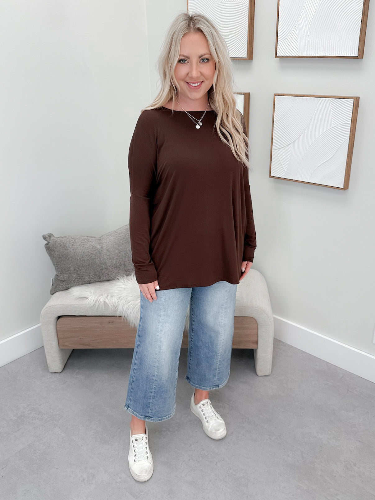 Shania Long Sleeve in Chocolate Brown