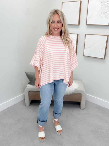 Scout Striped Tee in Blush