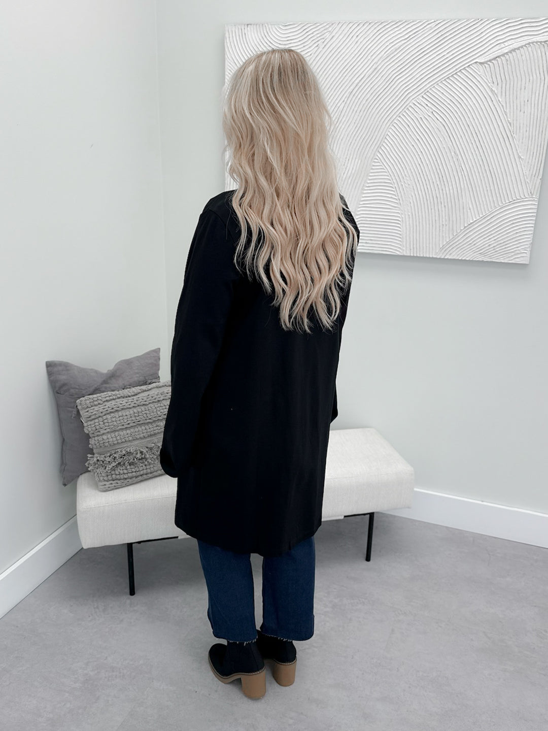 Mina Blazer Coat in Black