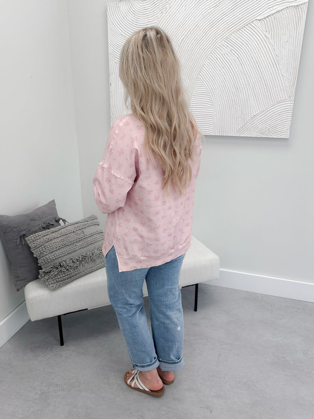 University Sideslit Pullover in Tea Rose by Ampersand Avenue
