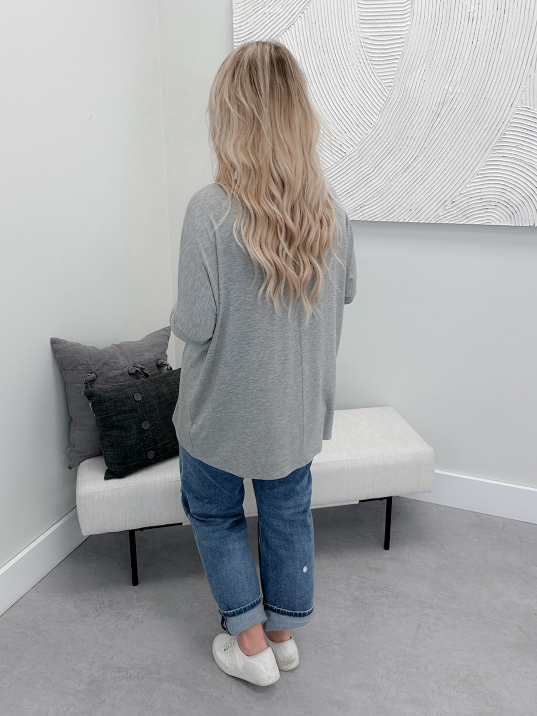 Shania Long Sleeve in Heather Grey