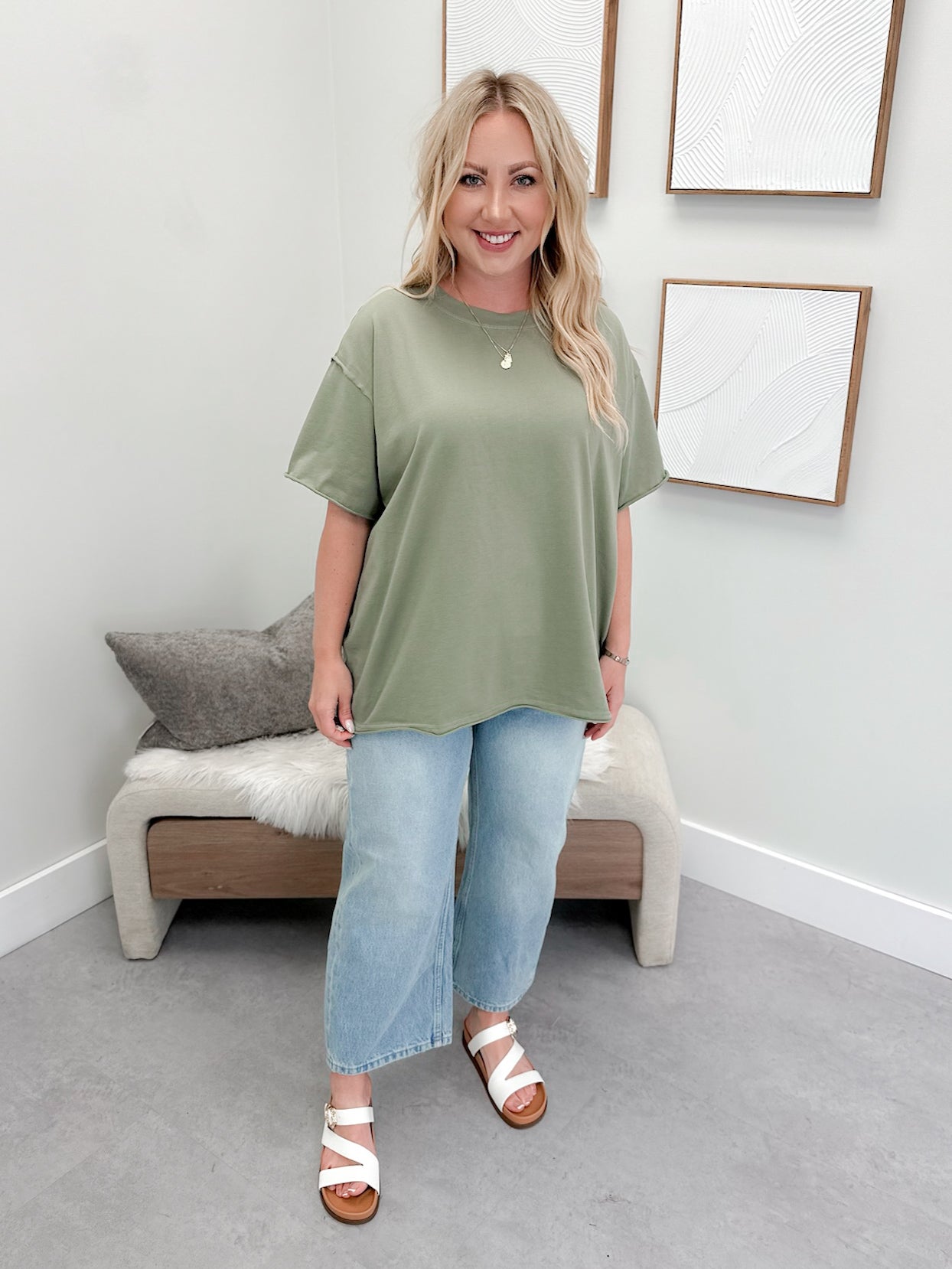 Boyfriend Tee in Sage by Ampersand Avenue