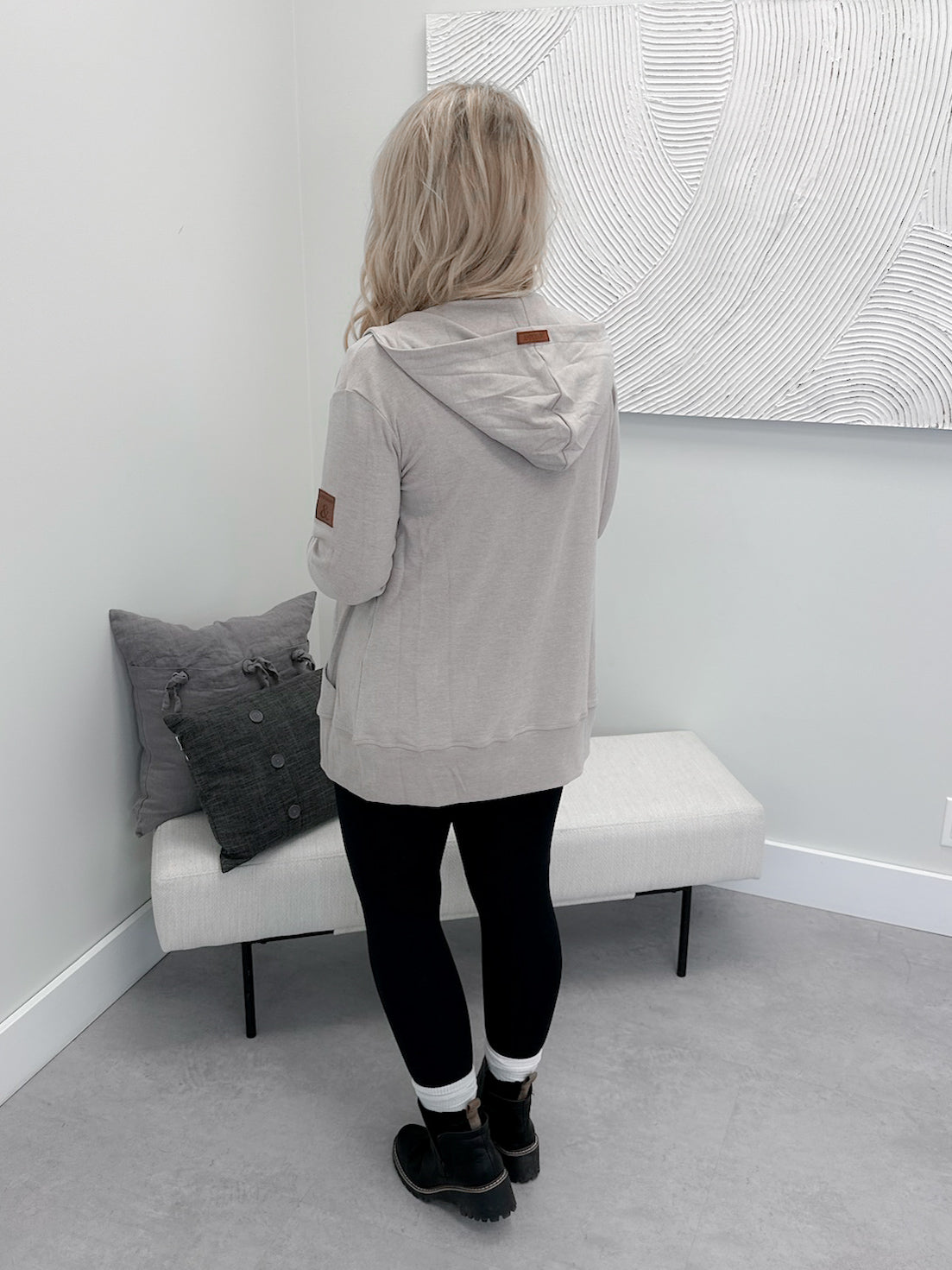 Performance Fleece Fullzip Sweatshirt in Silversand by Ampersand Avenue