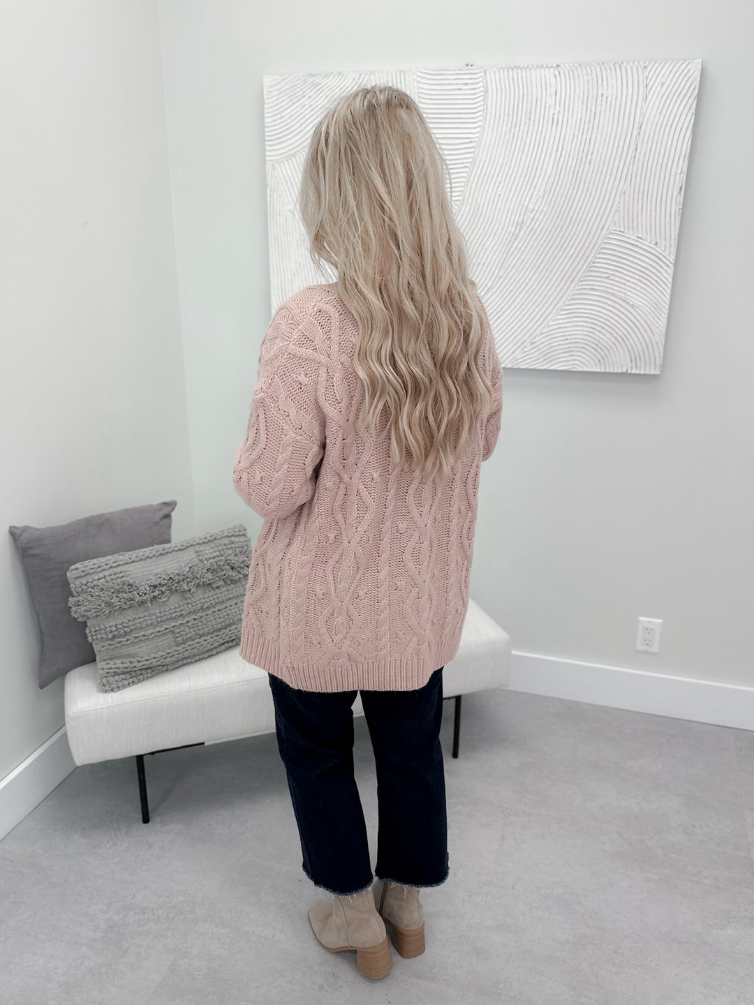 Carnation Cardi in Dusty Pink