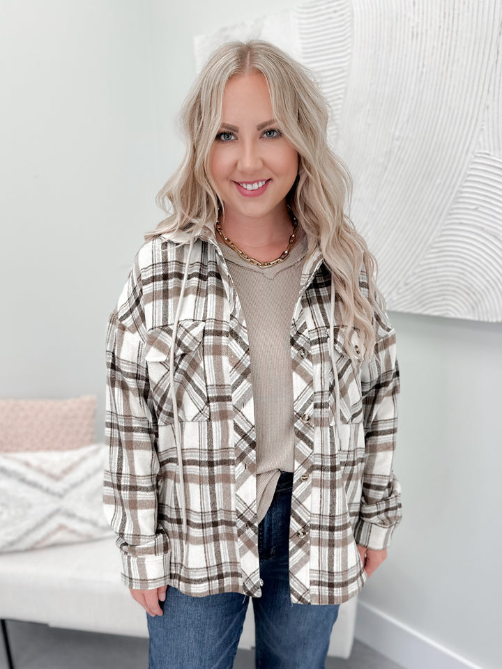 Canmore Shacket in Plaid Mocha - Small