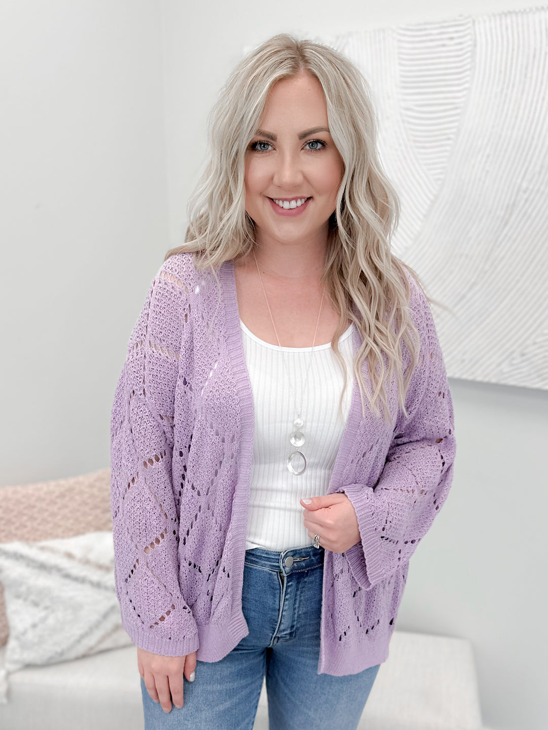 Jessica Knit Cardi in Lavender