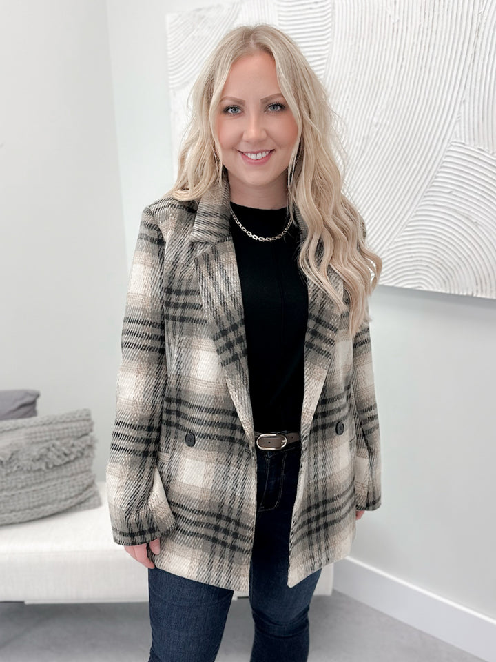 Amelia Blazer Coat in Plaid