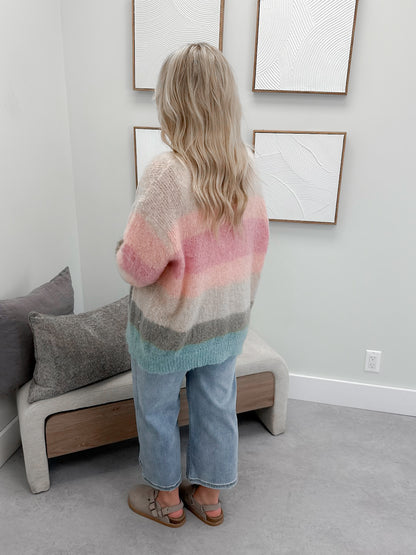 Fauna Cardigan in Mixed Stripes