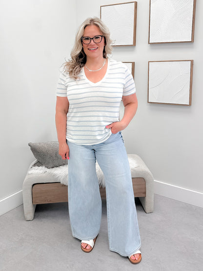 Alanis Striped Tee in Blue