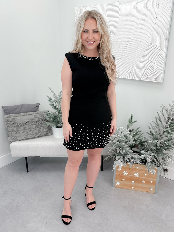 Bubbly Pearl Dress in Black