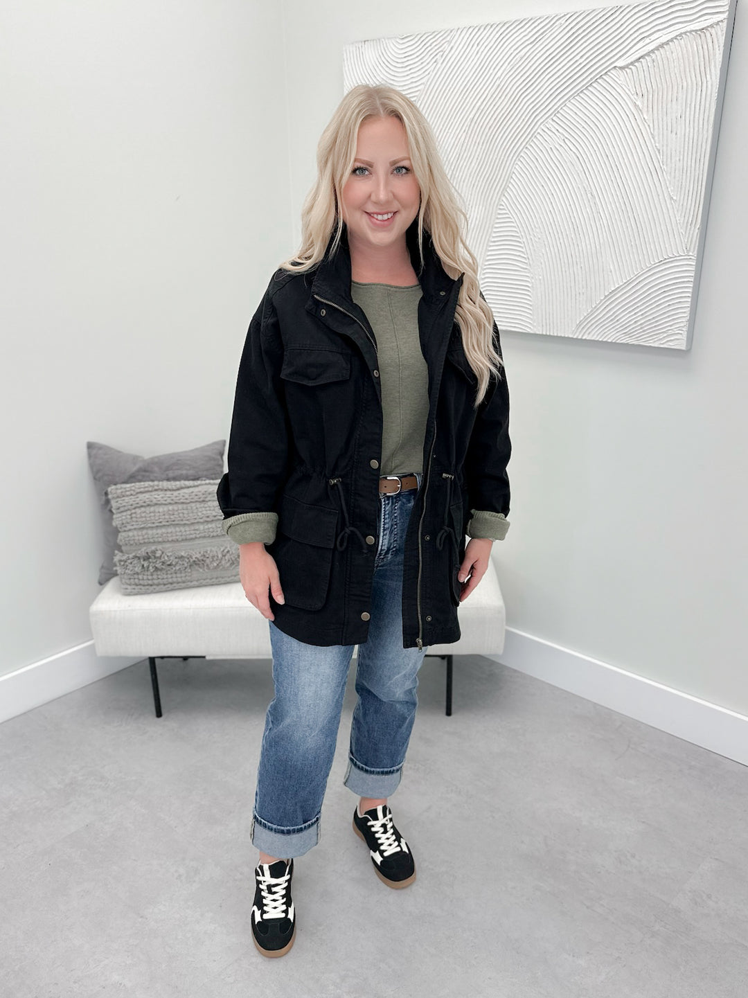 Millie Cargo Jacket in Black